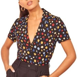 Reformation Cuba Print Blouse